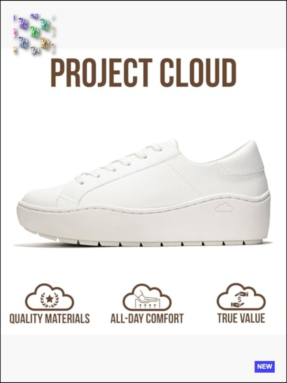 Platform Sneakers Lightweight Memory Foam Non Slip Lace-Up Wedge Sole - Picture 4 of 7